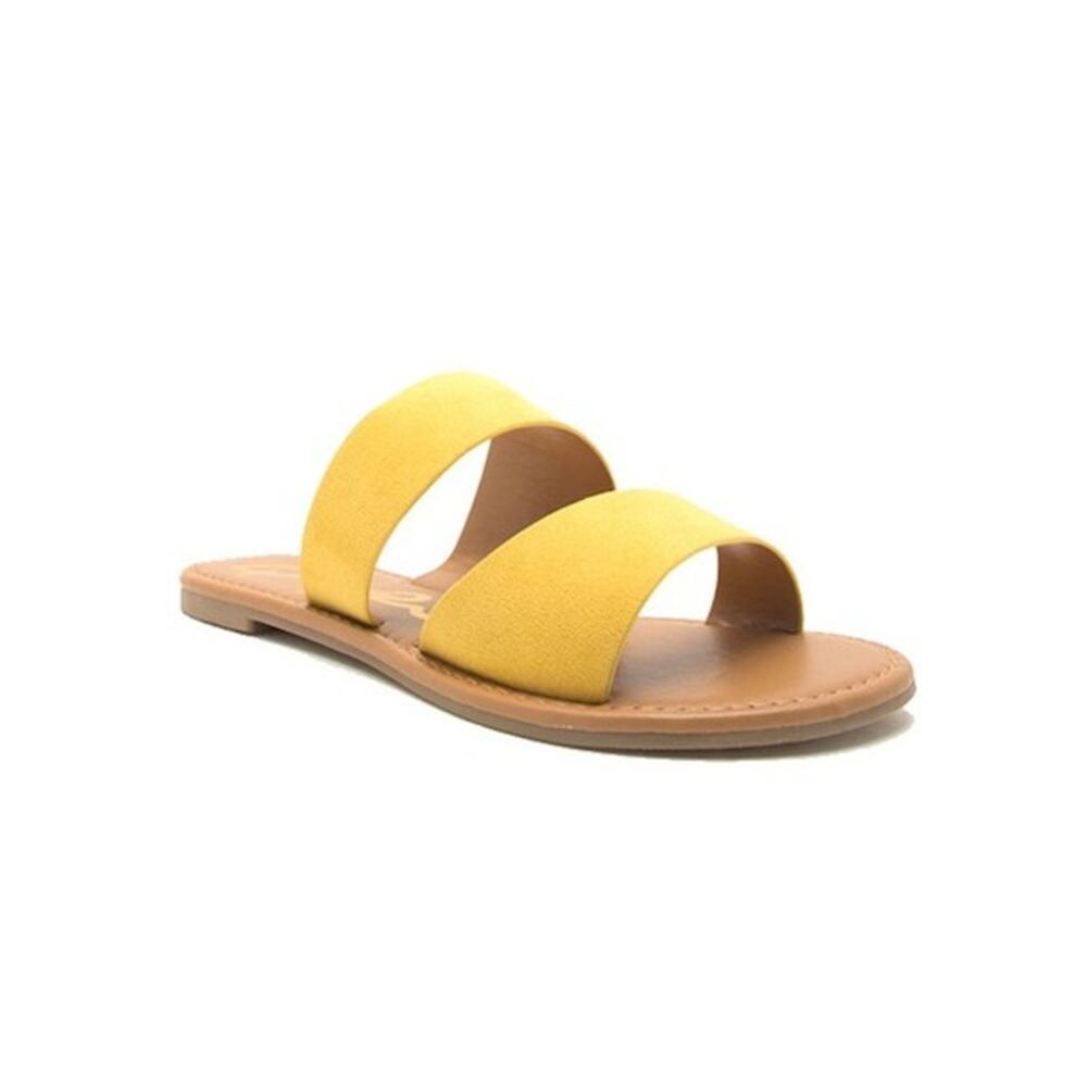 Qupid Yellow Suede Sandals